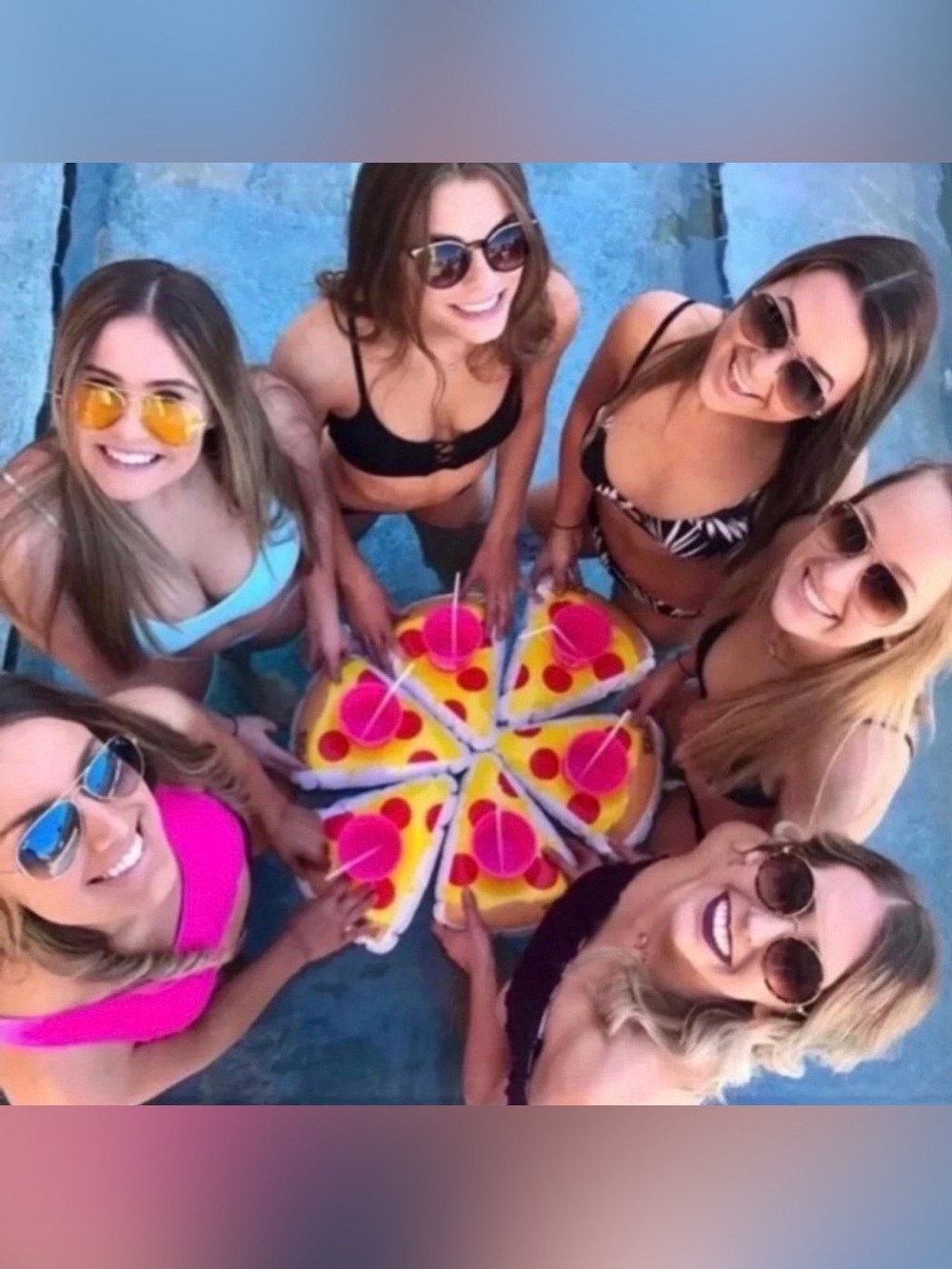 New Victorias Secret PINK Pepperoni Pizza Inflatable Beverage Drink Boats Floats - Picture 4 of 4